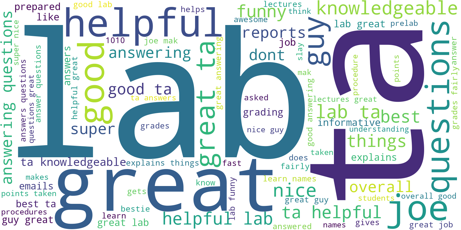 Word cloud from student evaluation comments